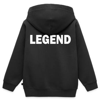 Legend - Kinder Premium Organic Zip Hoodie - Schwarz - Hinten - AI Model Kid Male (0cm)
