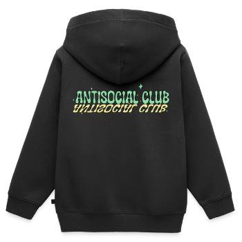 Asozialer Club - Kinder Premium Organic Zip Hoodie - Schwarz - Hinten - AI Model Kid Male (0cm)