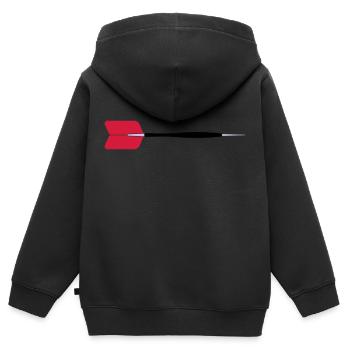 Dart-Pfeil - Kinder Premium Organic Zip Hoodie - Schwarz - Hinten - AI Model Kid Male (0cm)