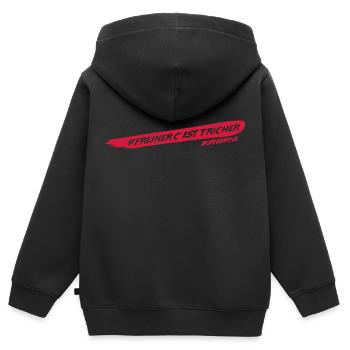 Freiner c'est tricher - Sweat Premium à capuche zippé enfant bio - noir - Dos - AI Model Kid Male (0cm)
