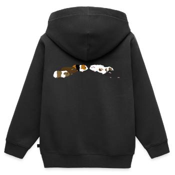 Sechs Meerschweinchen 2 - Kinder Premium Organic Zip Hoodie - Schwarz - Hinten - AI Model Kid Male (0cm)