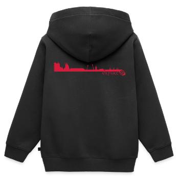 Erfurt Skyline - Kinder Premium Organic Zip Hoodie - Schwarz - Hinten - AI Model Kid Male (0cm)