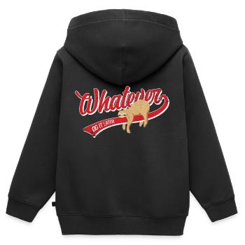 Whatever Sloth - Lustiges Faultier Prokrastination - Kinder Premium Organic Zip Hoodie - Schwarz - Hinten - AI Model Kid Male (0cm)