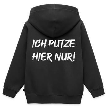 Ich putze hier nur! - Kinder Premium Organic Zip Hoodie - Schwarz - Hinten - AI Model Kid Male (0cm)