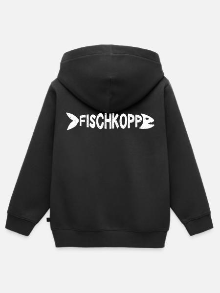 Fischkopp Plattdeutsch Norddeutschland - Kinder Premium Organic Zip Hoodie - Schwarz