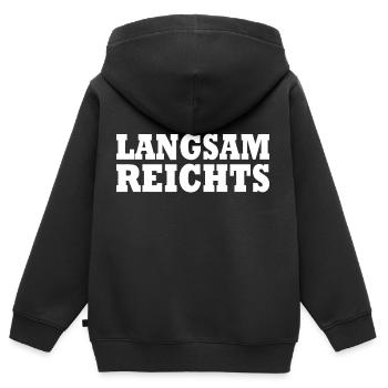 Langsam reichts - Kinder Premium Organic Zip Hoodie - Schwarz - Hinten - AI Model Kid Male (0cm)