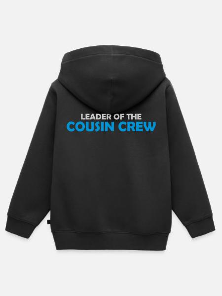 Leader Cousin Crew Team - Premium børne zip-hættetrøje økologisk - sort