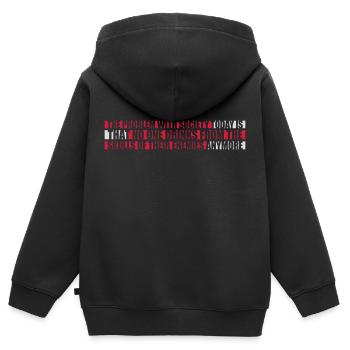 boissons de crânes ennemis - Sweat Premium à capuche zippé enfant bio - noir - Dos - AI Model Kid Male (0cm)