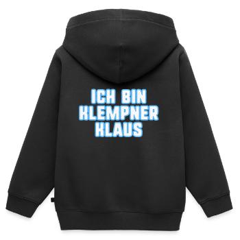 ich bin klempner klaus,schrift,ballerman,hit,song - Kinder Premium Organic Zip Hoodie - Schwarz - Hinten - AI Model Kid Male (0cm)