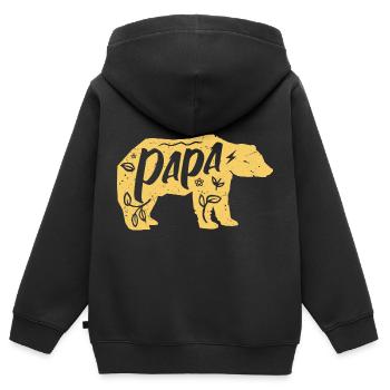 Papa Ours - Kinder Premium Organic Zip Hoodie - Schwarz - Hinten - AI Model Kid Male (0cm)
