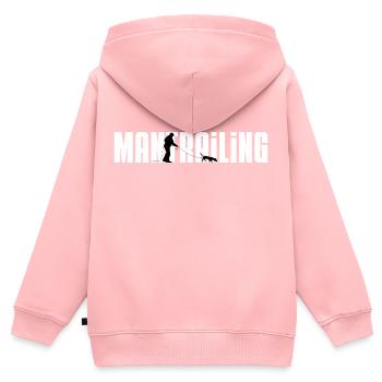mantrailing - Kinder Premium Organic Zip Hoodie - Rosa - Hinten - AI Model Kid Female (0cm)