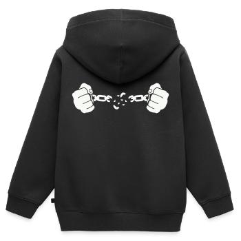 hand kette - Kinder Premium Organic Zip Hoodie - Schwarz - Hinten - AI Model Kid Male (0cm)
