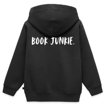Book junkie. Book addiction. Addicted to books. - Kids Premium Organic Zip-up Hoodie - black - Back - AI Model Kid Male (0cm)