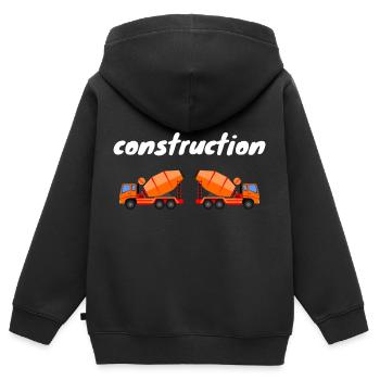 Bauarbeiter - Kinder Premium Organic Zip Hoodie - Schwarz - Hinten - AI Model Kid Male (0cm)