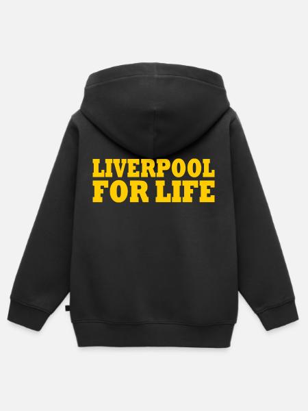 Liverpool elämään - Premium børne zip-hættetrøje økologisk - sort