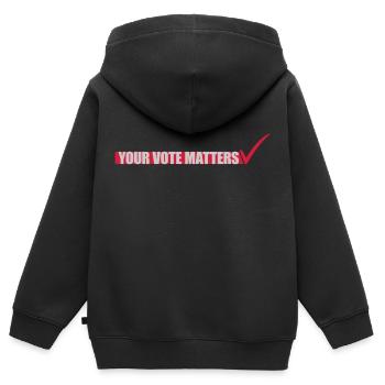 your vote matters Zitat - Kinder Premium Organic Zip Hoodie - Schwarz - Hinten - AI Model Kid Male (0cm)