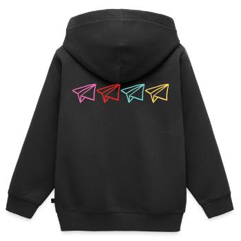Mehrfarbiges Origami - Kinder Premium Organic Zip Hoodie - Schwarz - Hinten - AI Model Kid Male (0cm)