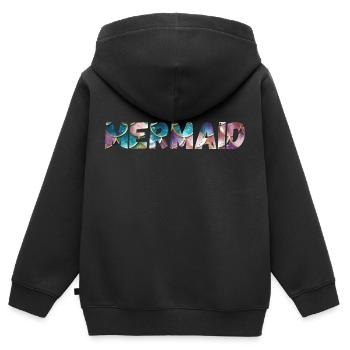 Meerjungfrau - Kinder Premium Organic Zip Hoodie - Schwarz - Hinten - AI Model Kid Male (0cm)