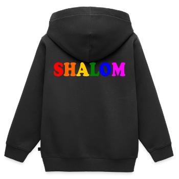 Shalom - Kids Premium Organic Zip-up Hoodie - black - Back - AI Model Kid Male (0cm)