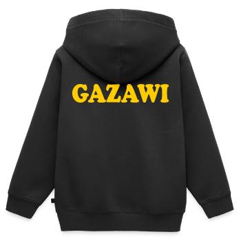 Gazawi gaza - Kinder Premium Organic Zip Hoodie - Schwarz - Hinten - AI Model Kid Male (0cm)