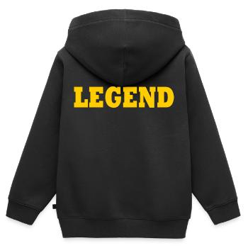 Legend - Kinder Premium Organic Zip Hoodie - Schwarz - Hinten - AI Model Kid Male (0cm)