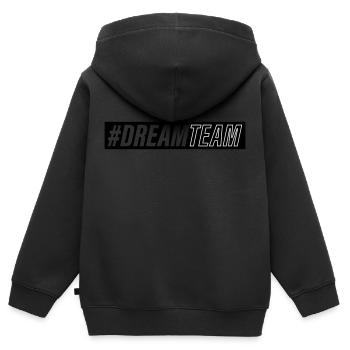 Équipe de rêve - Sweat Premium à capuche zippé enfant bio - noir - Dos - AI Model Kid Male (0cm)
