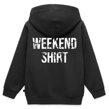 Wochenende - Kinder Premium Organic Zip Hoodie - Schwarz - Hinten - AI Model Kid Male (0cm)