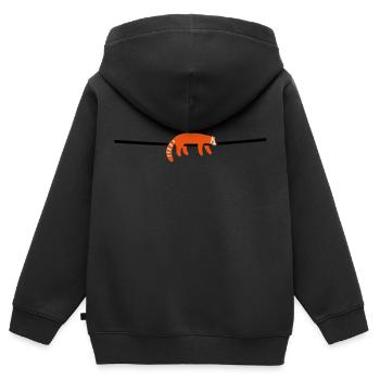 Vektor roter Panda entspannt - Kinder Premium Organic Zip Hoodie - Schwarz - Hinten - AI Model Kid Male (0cm)