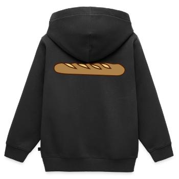baguette brot broetchen franzoesisch frankreich le - Kinder Premium Organic Zip Hoodie - Schwarz - Hinten - AI Model Kid Male (0cm)