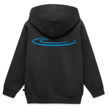 Water Drop Wave - Sweat Premium à capuche zippé enfant bio - noir - Dos - AI Model Kid Male (0cm)