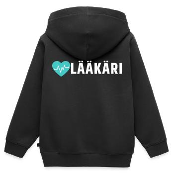 Arzt - Kinder Premium Organic Zip Hoodie - Schwarz - Hinten - AI Model Kid Male (0cm)
