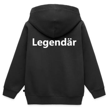 Legendär - Kinder Premium Organic Zip Hoodie - Schwarz - Hinten - AI Model Kid Male (0cm)
