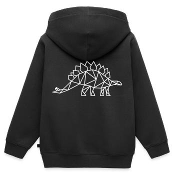 Stegosaurus Geometry Dino - Kids Premium Organic Zip-up Hoodie - black - Back - AI Model Kid Male (0cm)