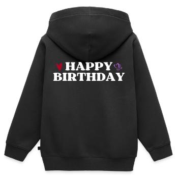 Happy Birthday - Kinder Premium Organic Zip Hoodie - Schwarz - Hinten - AI Model Kid Male (0cm)