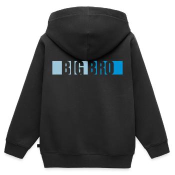 Big Bro Logo Bar - Sweat Premium à capuche zippé enfant bio - noir - Dos - AI Model Kid Male (0cm)