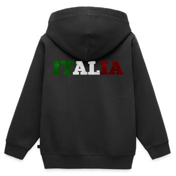 Italia - Kinder Premium Organic Zip Hoodie - Schwarz - Hinten - AI Model Kid Male (0cm)