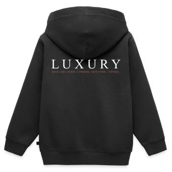 LUXE DIRECT - Sweat Premium à capuche zippé enfant bio - noir - Dos - AI Model Kid Male (0cm)