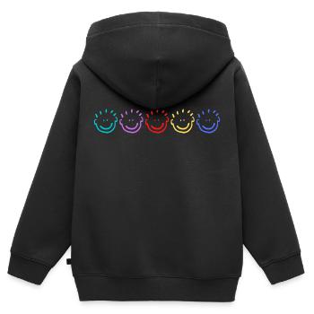 Mehrfarbiges Gesicht Kind - Kinder Premium Organic Zip Hoodie - Schwarz - Hinten - AI Model Kid Male (0cm)