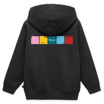 "Stabil" Farben - Kinder Premium Organic Zip Hoodie - Schwarz - Hinten - AI Model Kid Male (0cm)