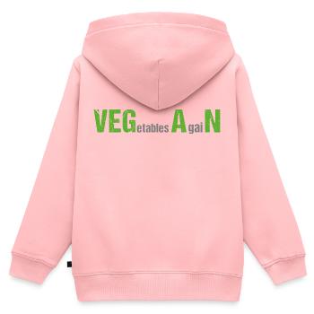 VEGetables AgaiN - Vegan - Kinder Premium Organic Zip Hoodie - Rosa - Hinten - AI Model Kid Female (0cm)