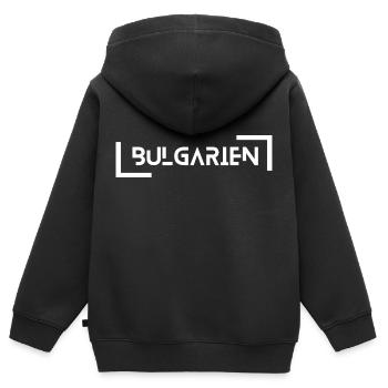 Bulgarien - Kinder Premium Organic Zip Hoodie - Schwarz - Hinten - AI Model Kid Male (0cm)