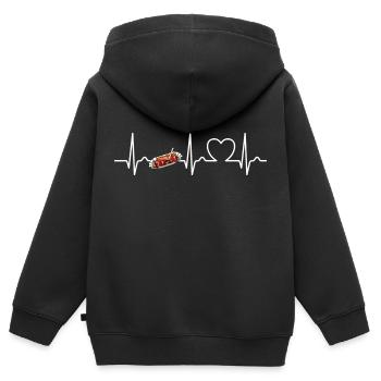 Heart Curve Currywurst - Restauration rapide - Cult - Sweat Premium à capuche zippé enfant bio - noir - Dos - AI Model Kid Male (0cm)