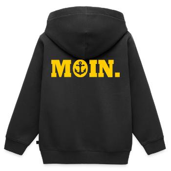Moin - Sweat Premium à capuche zippé enfant bio - noir - Dos - AI Model Kid Male (0cm)
