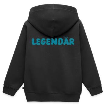 legendär - Kinder Premium Organic Zip Hoodie - Schwarz - Hinten - AI Model Kid Male (0cm)