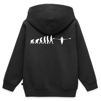 Kayak Aviron Evolution des People Sports - Sweat Premium à capuche zippé enfant bio - noir - Dos - AI Model Kid Male (0cm)