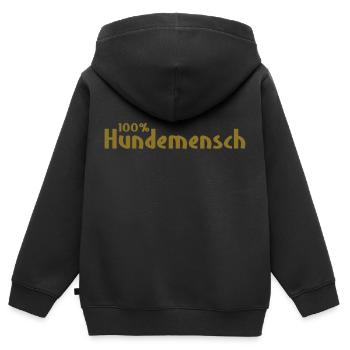 Hundemensch Hund Hundeliebhaber Herrchen - Kinder Premium Organic Zip Hoodie - Schwarz - Hinten - AI Model Kid Male (0cm)