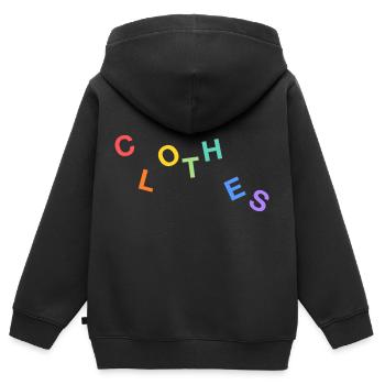 Kleider Buchstabensalat - Kinder Premium Organic Zip Hoodie - Schwarz - Hinten - AI Model Kid Male (0cm)
