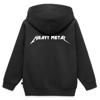 Heavy metal lica logo police police musique hard rock style - Sweat Premium à capuche zippé enfant bio - noir - Dos - AI Model Kid Male (0cm)