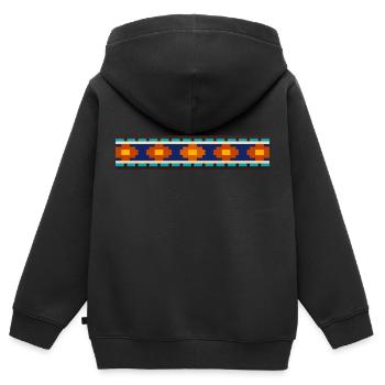 Ethno Indianer Muster - Kinder Premium Organic Zip Hoodie - Schwarz - Hinten - AI Model Kid Male (0cm)