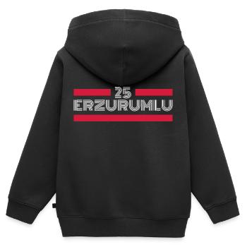 Erzurum 25 Türkei Turkiye Geschenk Urlaub TR Türk - Kinder Premium Organic Zip Hoodie - Schwarz - Hinten - AI Model Kid Male (0cm)